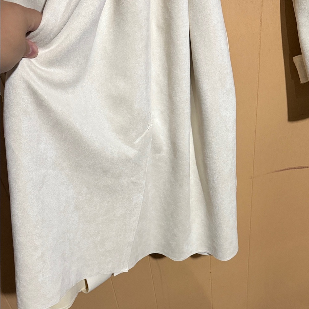Fashion Nova Women's Cream Double-Breasted Pea Coat - Picture 16 of 16